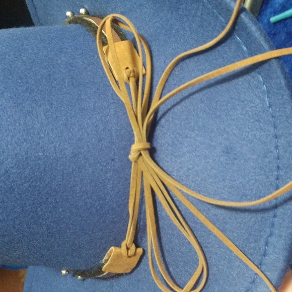 Cobalt Blue Western Cowboy Outback Country Hat Steer Head Accent Banding Boho - Picture 12 of 12